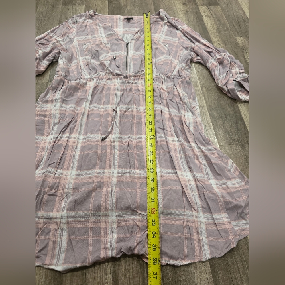 TORRID PINK PLAID SHIRT DRESS TUNIC Plus Curvy Preppy Classy 3x - Picture 9 of 12